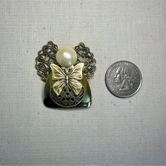 90’s Vintage Jane AOL SIGNED Gold-Tone Angel Pin & Brooch - Picture 15 of 16